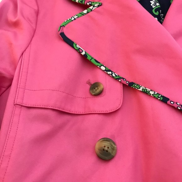 Lilly Pulitzer Ally NEW?  Belted Trench Coat Barbie Pink Color Barbiecore Size 4 - Picture 16 of 16